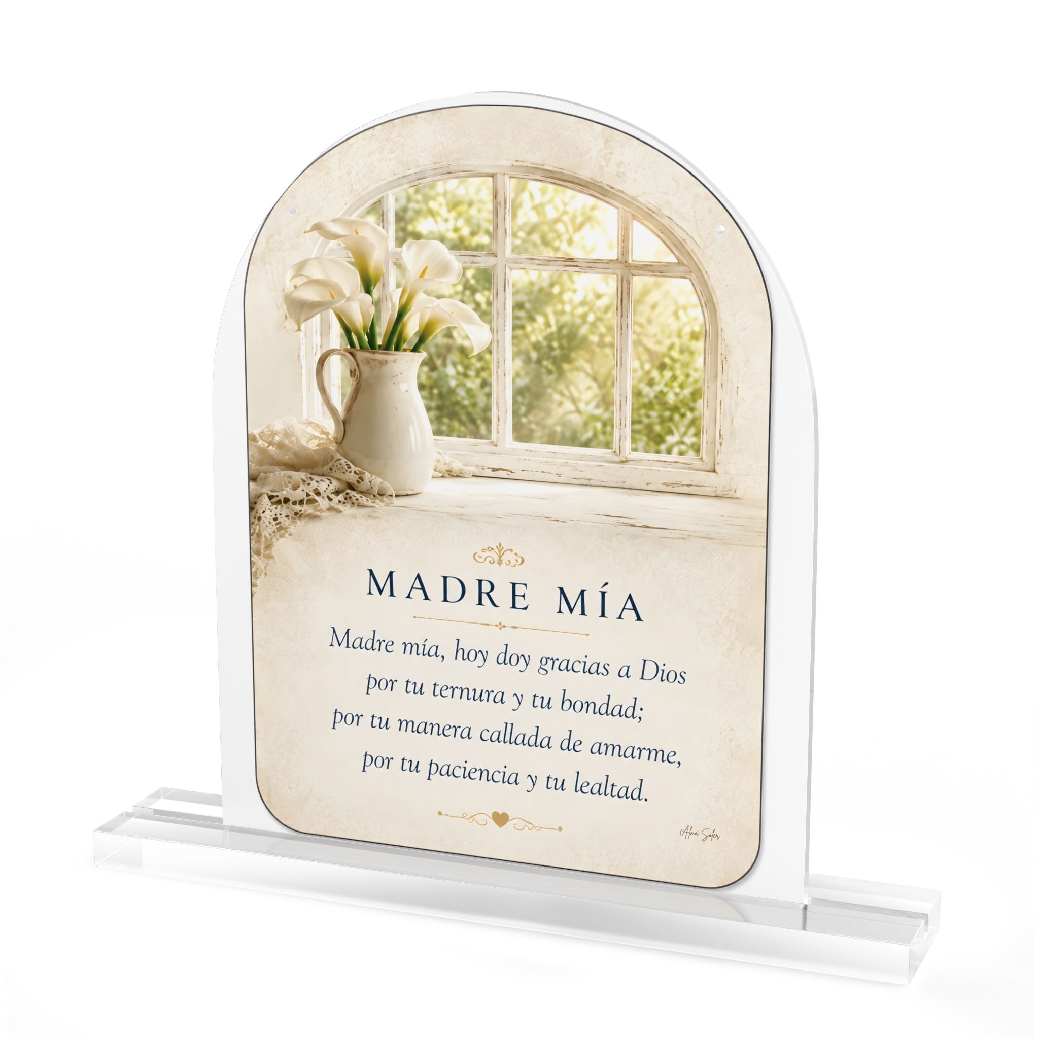 Madre Mía — Christian Acrylic Tabletop Plaque — Alma Soler Creations