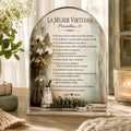 La Mujer Virtuosa | Proverbios 31 — Placa Acrílica Christian Living