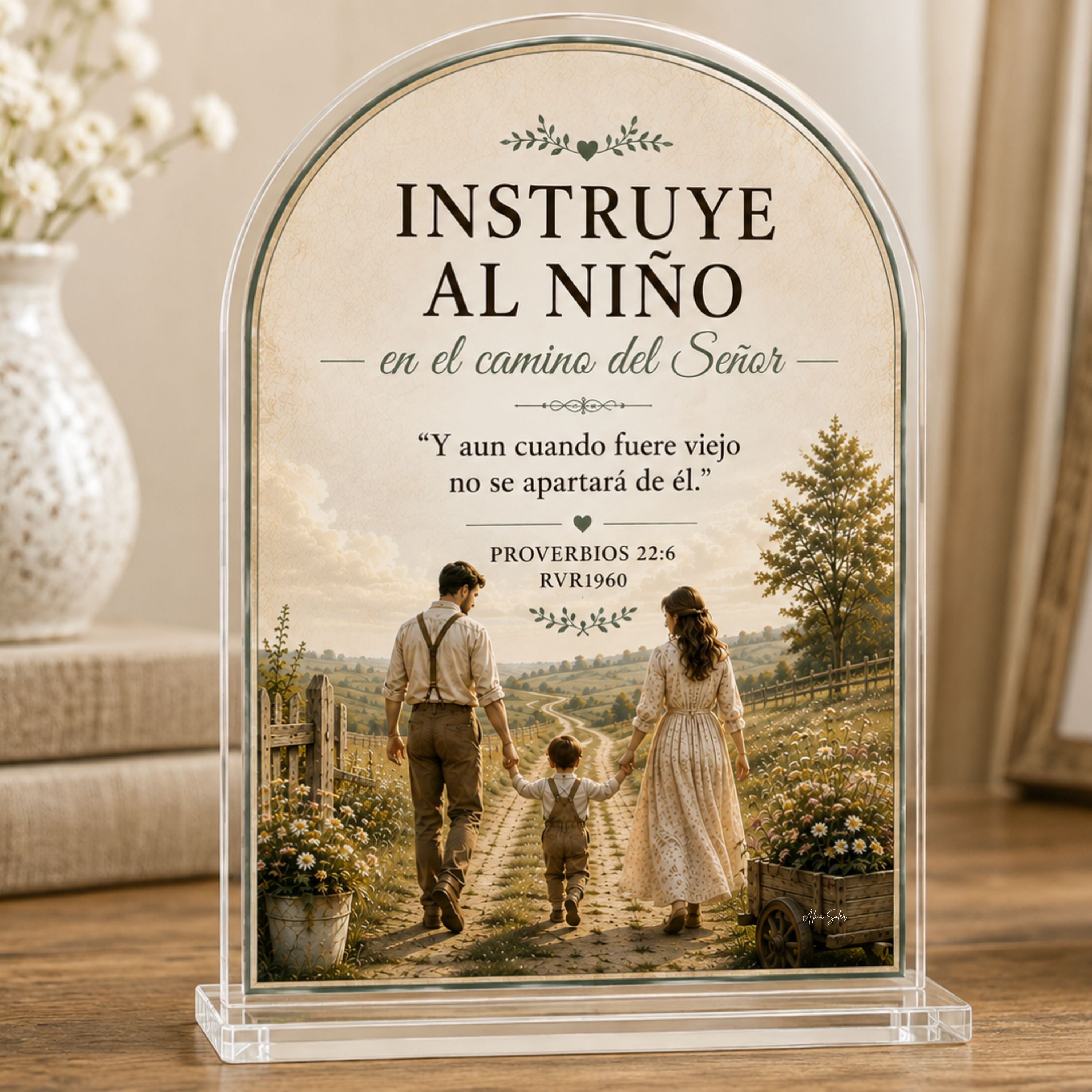 INSTRUYE AL NIÑO | PROVERBIOS 22:6 — PLACA ACRÍLICA CHRISTIAN LIVING
