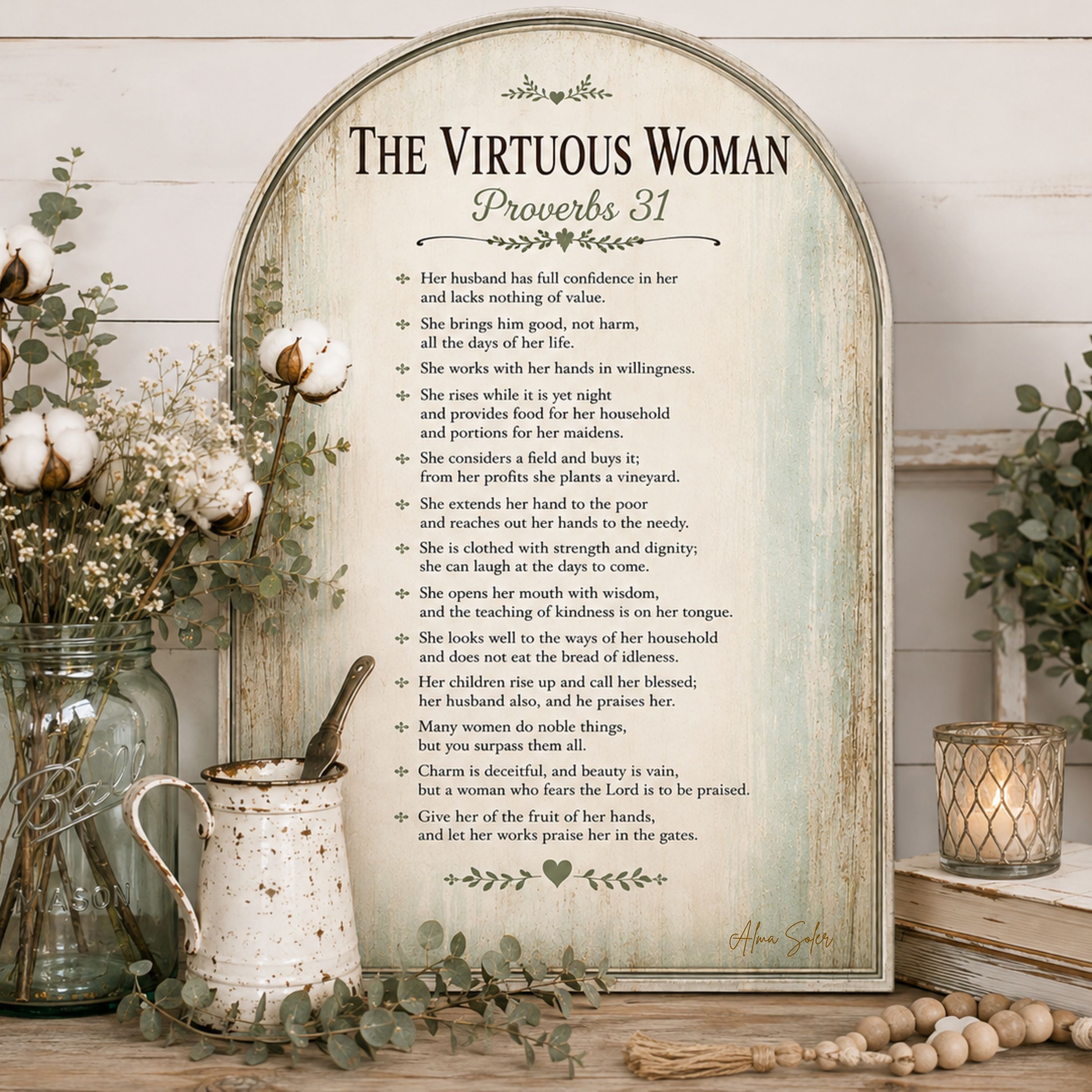 THE VIRTUOUS WOMAN | PROVERBS 31 — CHRISTIAN LIVING ACRYLIC PLAQUE