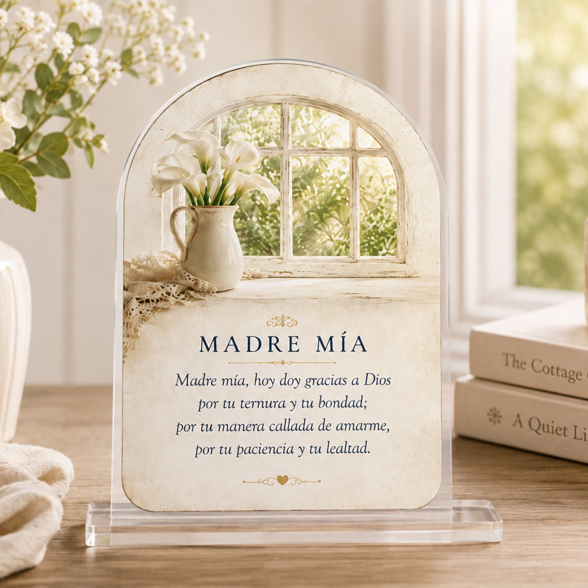 Madre Mía — Christian Acrylic Tabletop Plaque — 8×10 Clear Glossy