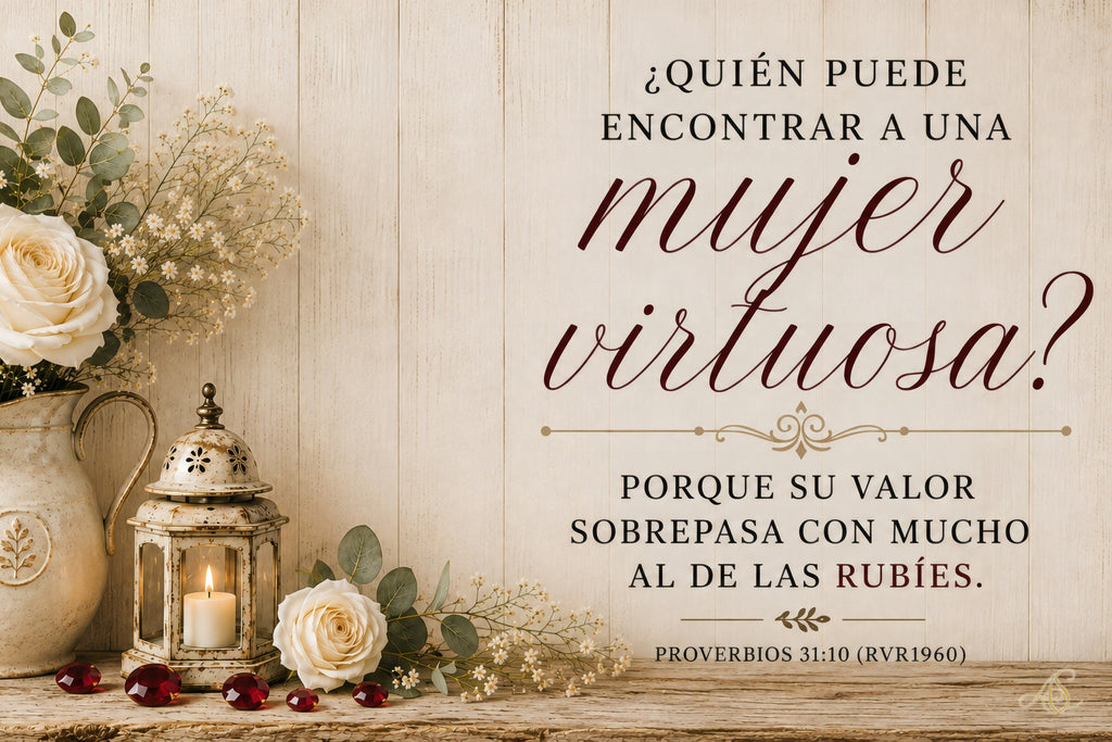 La Mujer Virtuosa — Proverbios 31:10 — Arte digital imprimible Alma Soler Creations