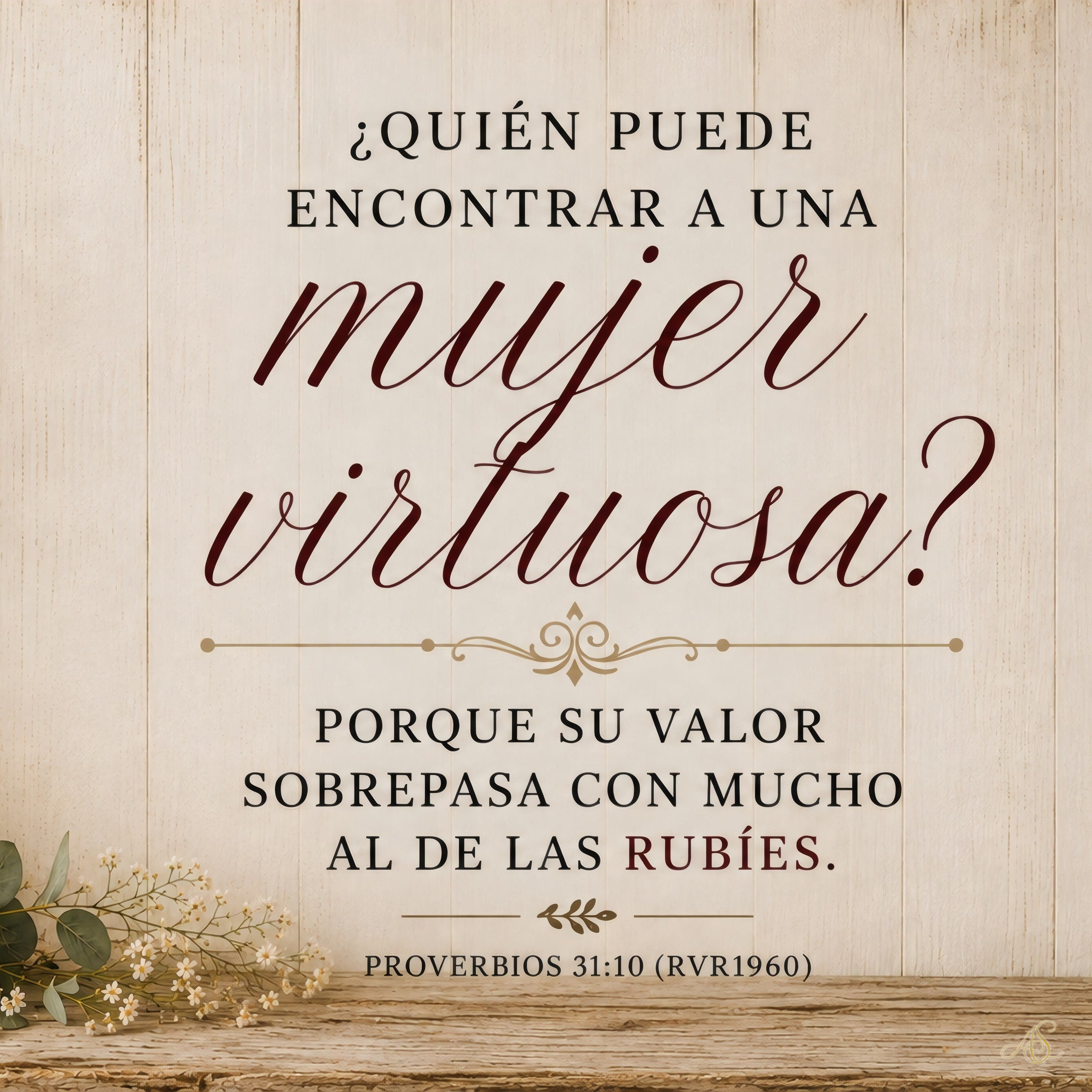 La Mujer Virtuosa — versión cuadrada 20 x 20 cm incluida en la colección