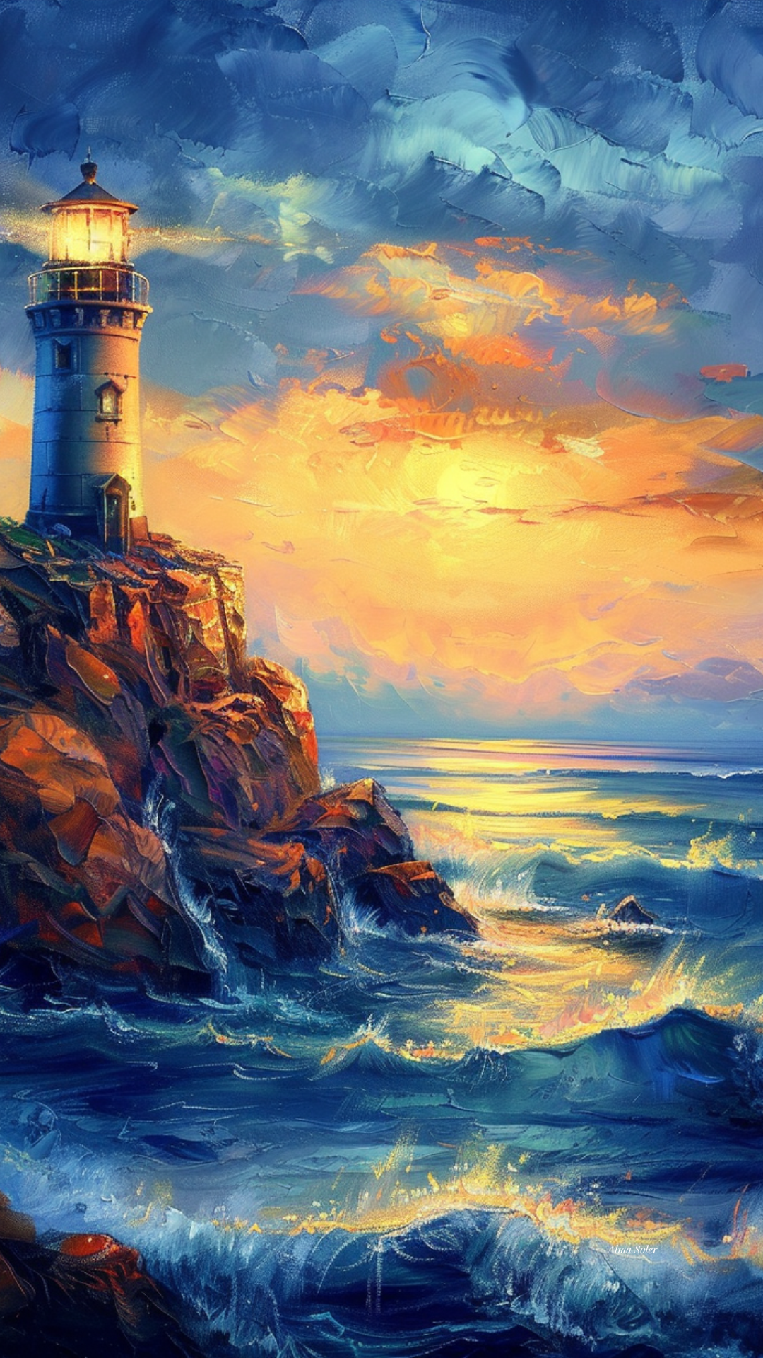 Where the Light Calls Home — Lighthouse Digital Art Print