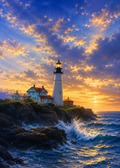 The Guardian of the Sea — Coastal Lighthouse Digital Art by Alma Soler